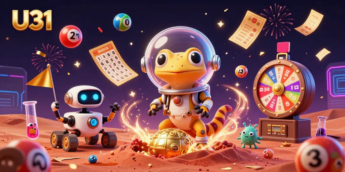 U31 showcases a vibrant Martian gecko discovering a casino, highlighting excitement in gambling.