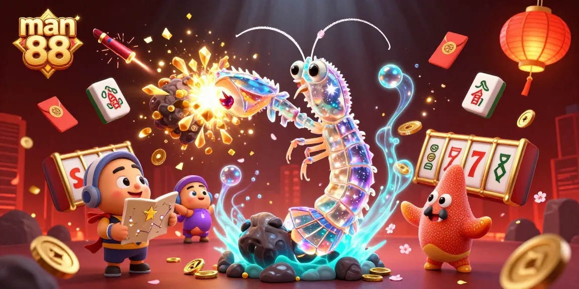 Experience man 88 thrills with a vibrant 3D casino scene bursting with excitement and play.