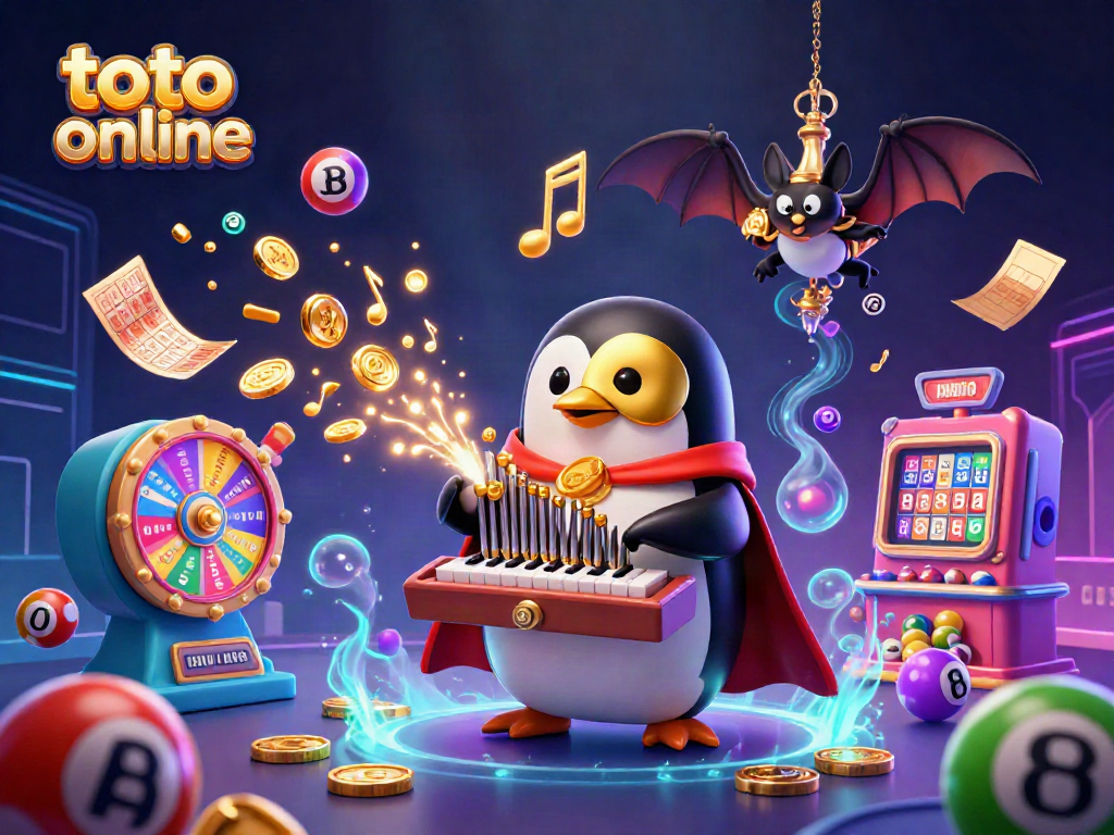 Engage in thrilling toto online games with colorful lottery balls and vibrant casino elements.
