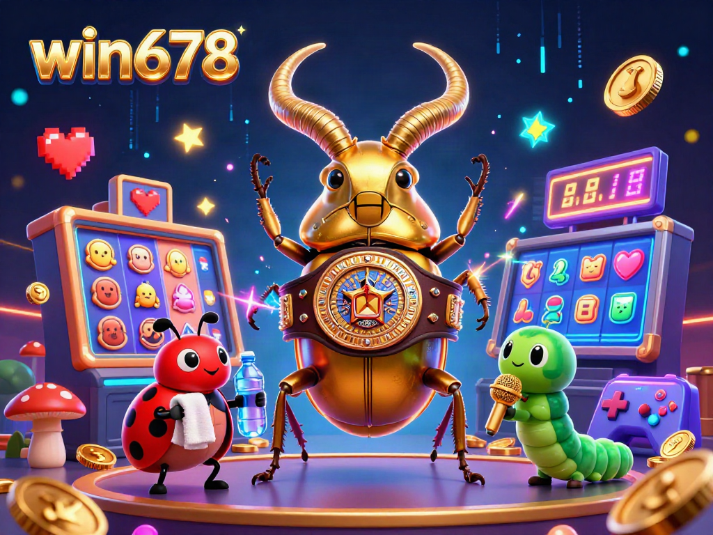 Play exciting casino games with win678 featuring colorful slot machines and characters.