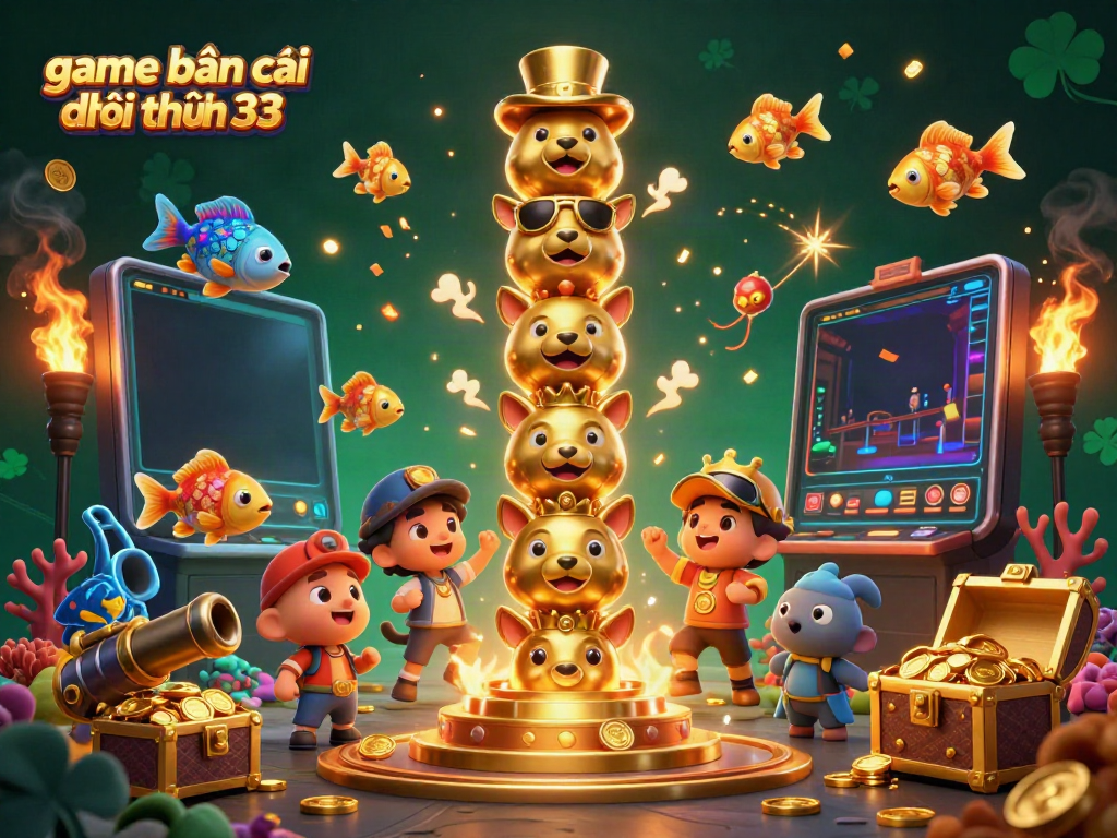 Engage in the thrilling game bắn cá đổi thưởng with colorful underwater elements swirling around, creating a vibrant gaming scene.