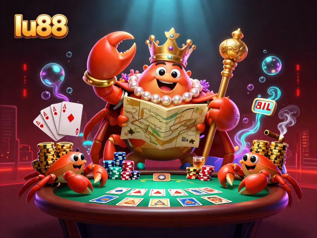 Experience thrilling poker action at lu88 with a vibrant scene of 3D characters and dynamic casino elements.