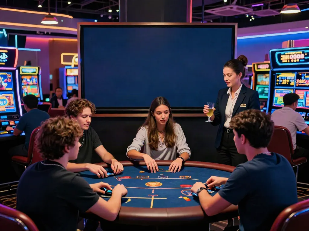 Exciting gaming scene at http://gem88-mobile.com showcasing a lively online casino with diverse players and engaging games.
