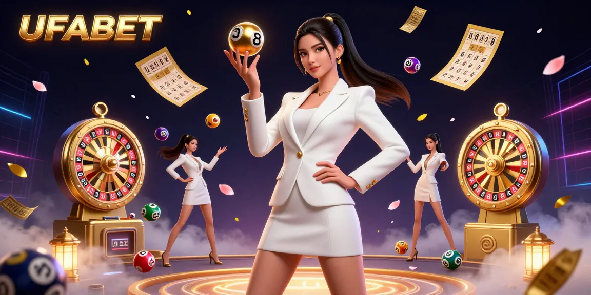 Experience thrilling games at UFABET with a stunning Asian woman showcasing sophisticated luxury in a casino setting.